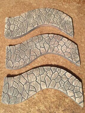 LOT OF 3 CURVED FAIRY PATH 7" GARDEN DECOR MAYRICH COMPANY